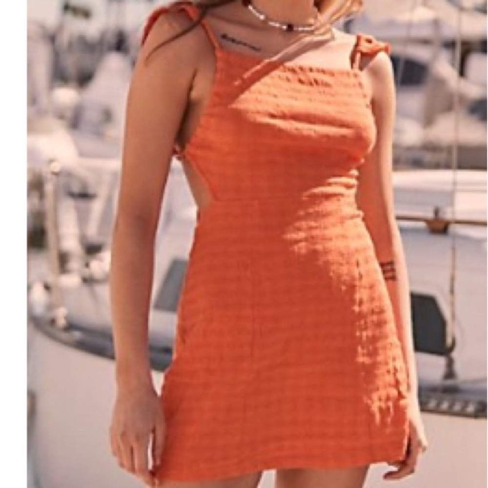 Free People Bright Orange Knit Top